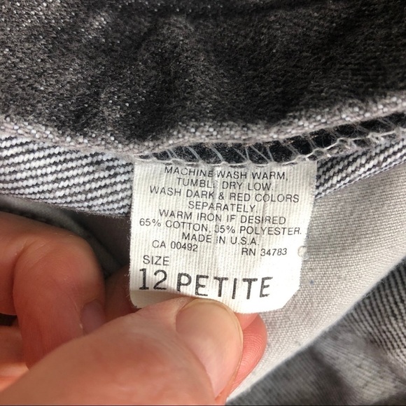 Vintage Lee Tapered High Rise Mom Jeans Black Wash Sz 12 Petite - Picture 13 of 14